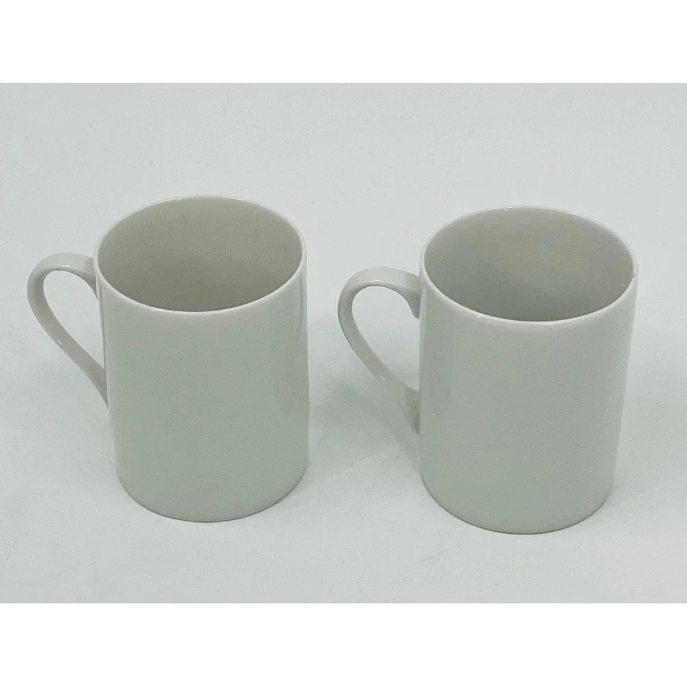 Vintage MCM Set 4 White Demitasse Espresso Cups Mugs Schmid Porcelain Japan
